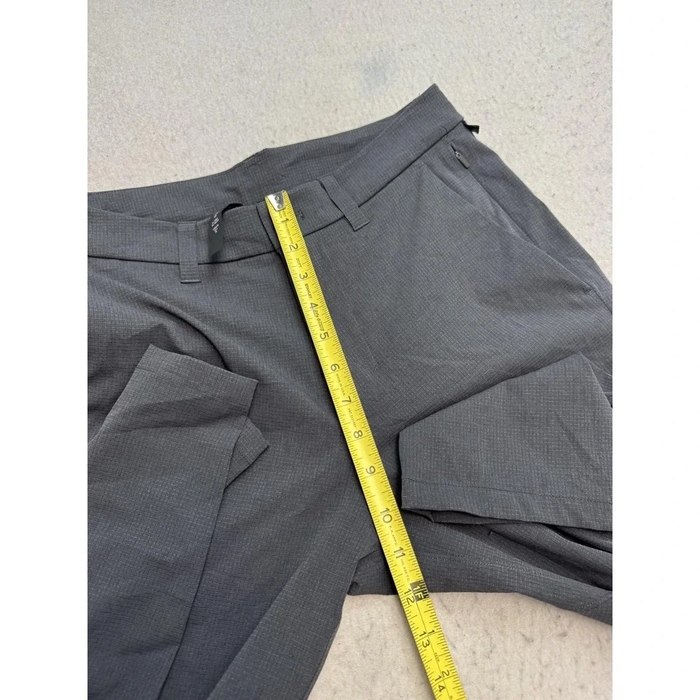 Lululemon Commission Pants Mens 30x29 Gray Check Slim Stretch Zip Pocket Chino
